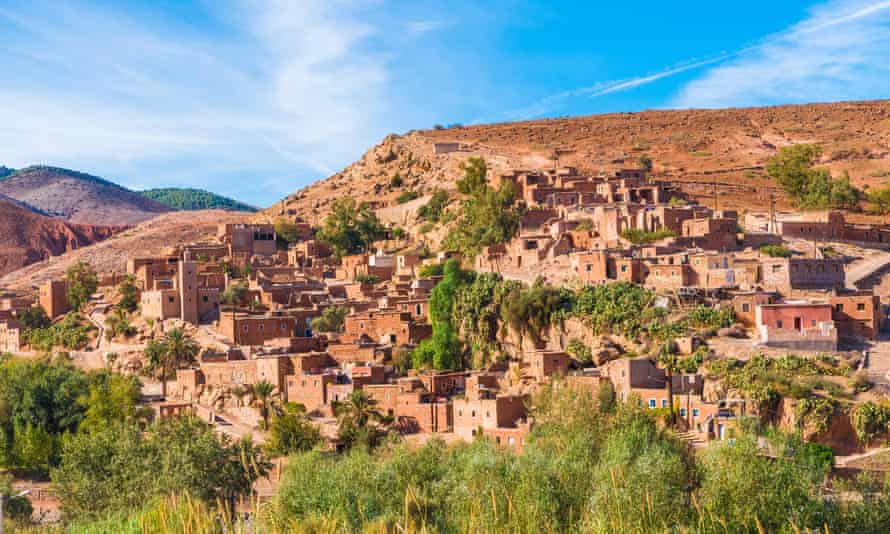 Χωριό Berber στο εθνικό πάρκο Toubkal, Μαρόκο