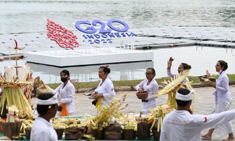 A ceremony ahead of the G20 meeting in Bali, Indonesia.