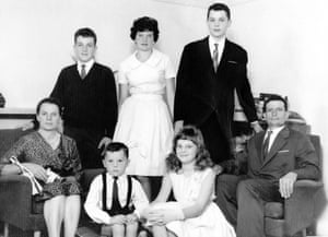 Lucy with her husband, Ernesto, and five children, from top left, Mario, Maria, Costantino, Gabriella and Luigino in 1959