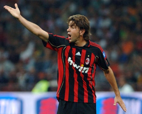 MilanâÂÂs Alessandro Costacurta gestures during while playing for Milan in 2006