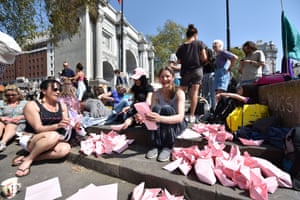 Extinction Rebellion protestors in Marble Arch