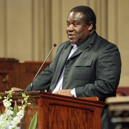 Kingsley Mamabolo addresses the Nelson Mandela commemorative memorial service in New York in 2013