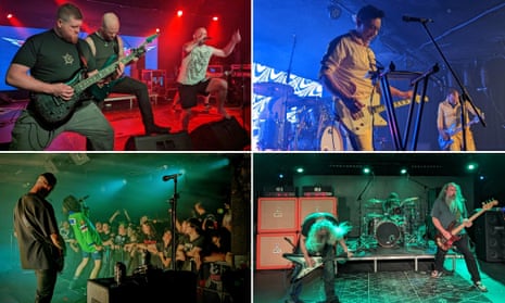 Clockwise from top left, Deprivation, Regurgitator, Witchskull and Northlane perform at the Baso in Canberra