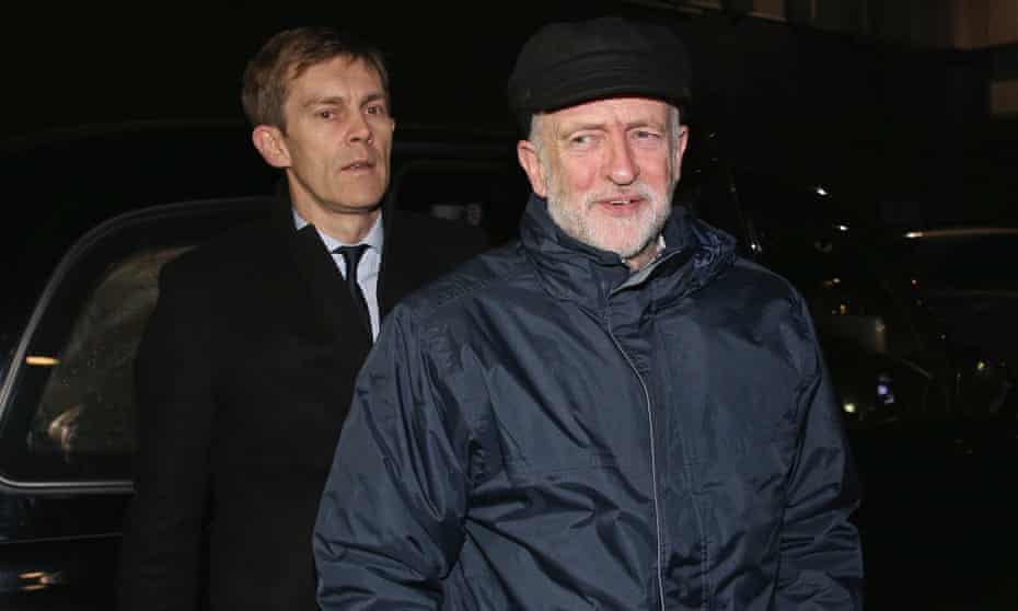 Jeremy Corbyn arrives at Stop the War’s Christmas fundraiser in Southwark, London