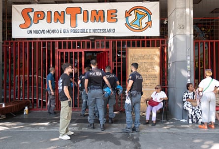 Police outside the building
