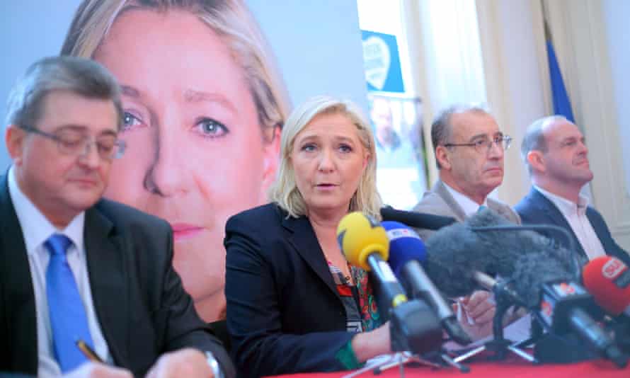 Marine Le Pen at a Front National press conference