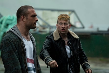 Cosmo Jarvis, left, with Barry Keoghan in Nick Rowland’s film Calm With Horses.