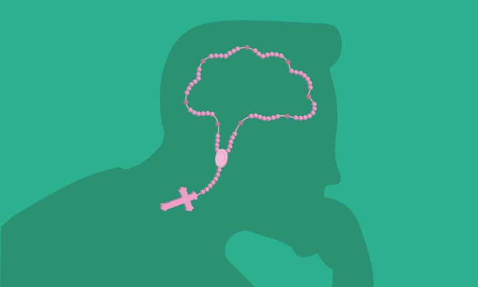 illustration of man with religious cross