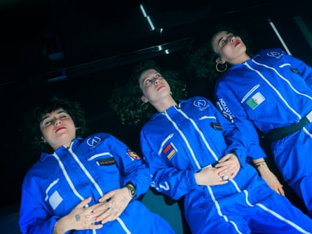 Triple threat … the doppelgangers prepare for space.