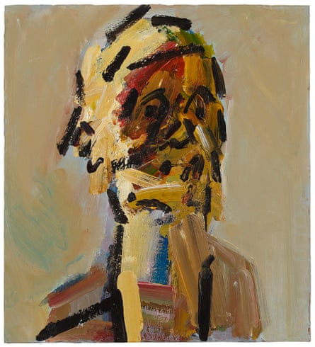 Frank Auerbach, Self-Portrait V, 2021, acrylic on board, 22 x 20 in., 55.9 x 50.8 cm Frank Auerbach: Twenty Self-Portraits 19 April - 14 July 2023 Frankie Rossi Art Projects in affiliation with Hazlitt Holland-Hibbert