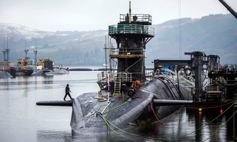 HMS Vigilant, one of the UK’s four nuclear warhead-carrying submarines, at HM Naval Base Clyde, also known as Faslane.