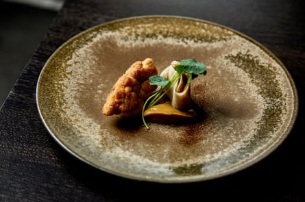 Delicate: Voyage’s veal sweetbread ‘perched on a delicate plinth of kohlrabi’.