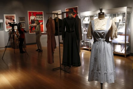 Dorothy’s light blue gingham dress from The Wizard of Oz on display