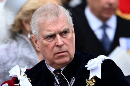 Andrew Mountbatten-Windsor after the coronation of King Charles III and Queen Camilla at Westminster Abbey, London, 6 May 2023.