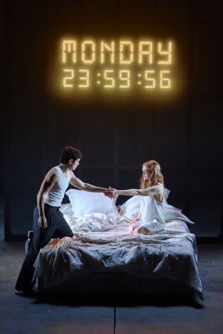 Noah Jupe and Sadie Sink in Romeo & Juliet at the Harold Pinter theatre, London