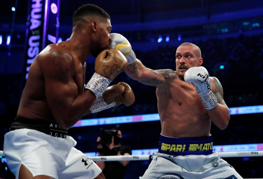 Oleksandr Usyk in the first fight against Anthony Joshua at the Tottenham Hotspur Stadium in September last year.