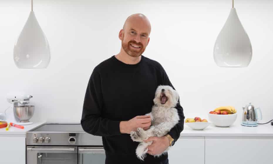 Matt Haig photographed at home in Brighton with his dog Betsy