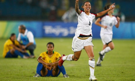 Natasha Kai celebrates after the US beat Brazil at the 2008 Olympics