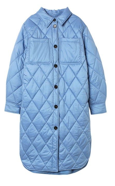 Blue quilted coat