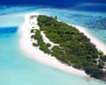 Aerial view of a desert island, Maldives, Indian Ocean, AsiaD1FXB3 Aerial view of a desert island, Maldives, Indian Ocean, Asia