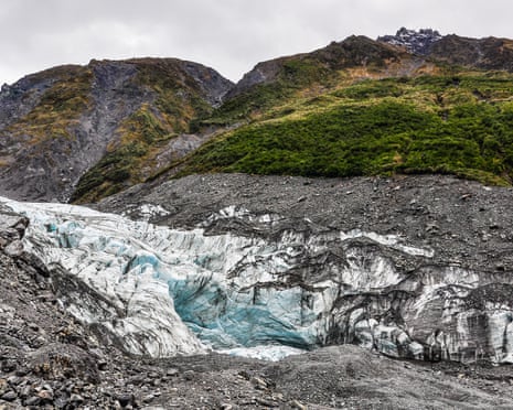 The view of Fox Glacier in winter in New Zealand.