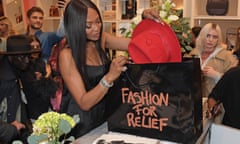 Naomi Campbell launching the Fashion for Relief charity pop-up store at Westfield, London