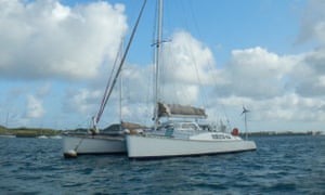 The catamaran belonging to Lewis Bennett.