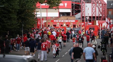 Home fans make their way to the City Ground ahead of Nottingham Forest’s season-opener against Leeds United.