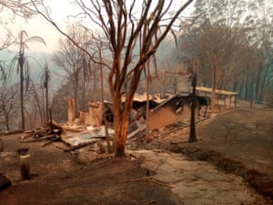 Andrew Goodfellow’s house after it was destroyed by fire in November last year.