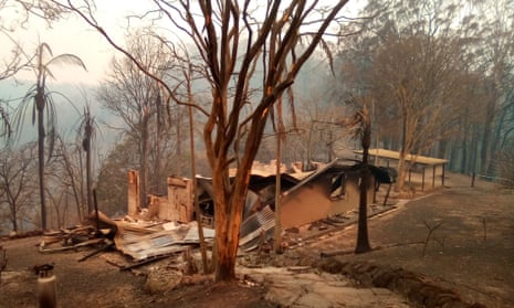 The burnt-out remains on the NSW north coast after it was destroyed by bushfires in November last year. 