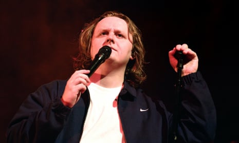 Lewis Capaldi performs at the O2 Arena in London.