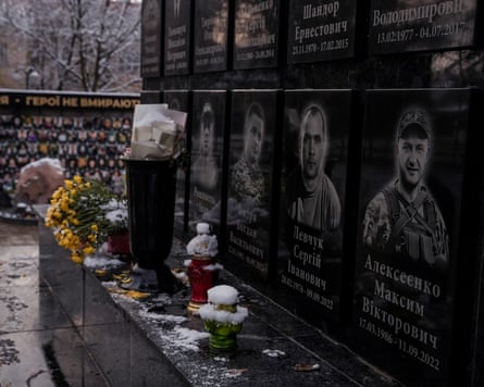 A memorial for fallen soldiers who were born in Berehove.