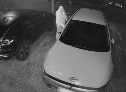 CCTV footage of a their breaking into Elliott Ingram’s Hyundai Ioniq 5.