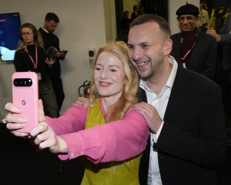 Green party candidate Hannah Spencer reacts during vote counting