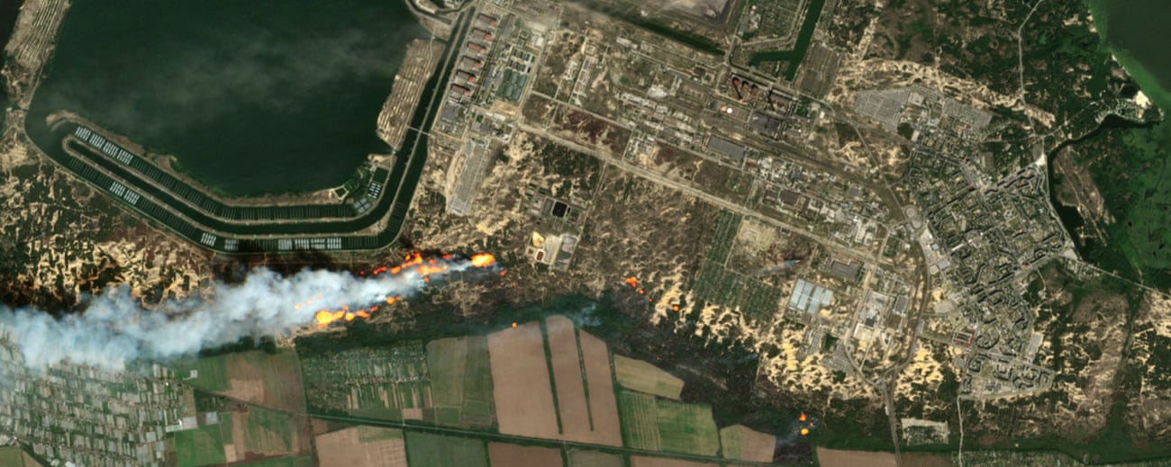 Incendios cerca de la planta de Zaporizhzhia el 24 de agosto.
