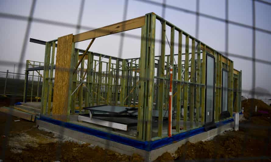 Timber framing on a construction site in Canberra