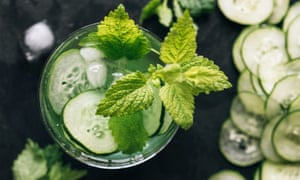 Cucumber WaterDetox infused water made with cucumber and lemon balm