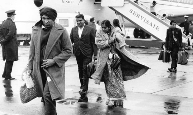 Ugandan Asians arrive at Stansted airport, October 1973.