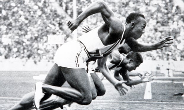 Jesse Owens on his way to winning gold in the 100m at the 1936 Berlin Olympic Games. Click here for a gallery of Owens’s performances in Germany.