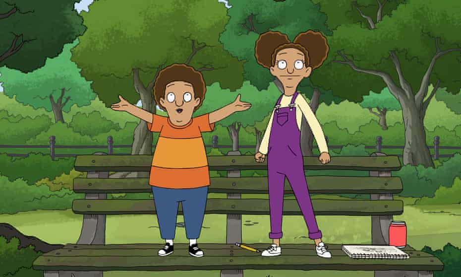 Cole (voiced by Tituss Burgess) and Molly (voiced by Kristen Bell) in Central Park.