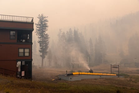 The Sierra at Tahoe ski resort remains standing after the Caldor Fire.