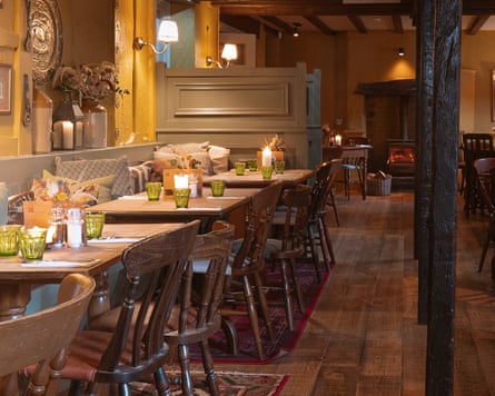 Dining area at The Copley Arms, Hessenford, Cornwall