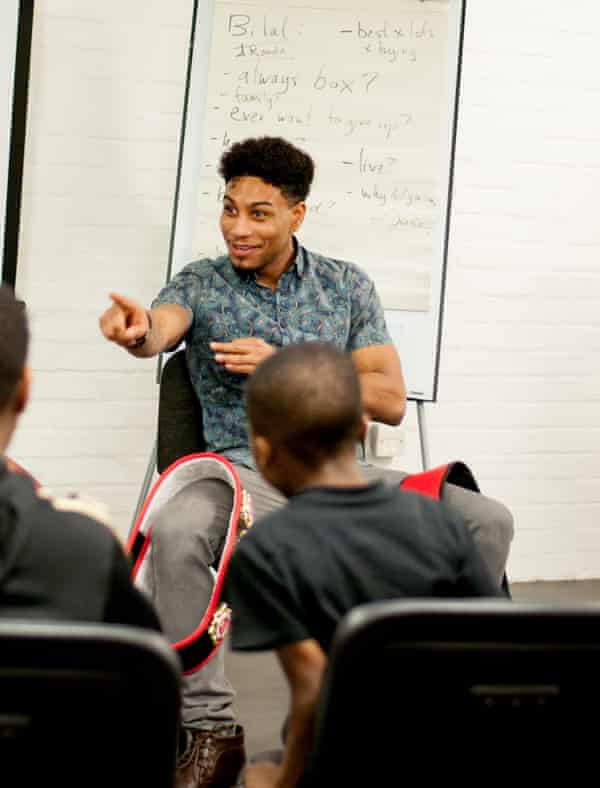 Fawaz speaking at the Welcome Cinema + Kitchen event in London.