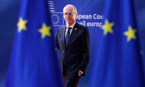 Luxembourg's Prime Minister Luc Frieden arrives for an EU Summit at the European Council building in Brussels.