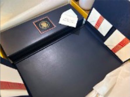 Donald Trump gifted Anthony Albanese a desk set with stationary