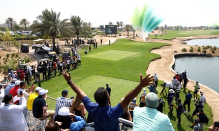 Spectators at LIV Golf in Jeddah in October 2022