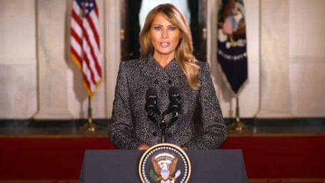 Melania Trump says 'past four years have been unforgettable' in recorded farewell speech – video