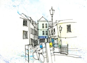 Padstow, Cornwall as drawn by Simone Ridyard of Urban Sketchers