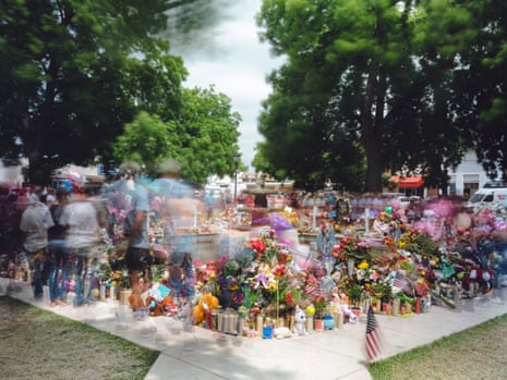 Memorial for school shooting victims, Texas, US