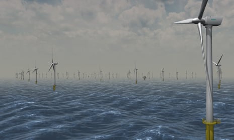 An artist’s impression of the windfarm at Dogger Bank in the North Sea.